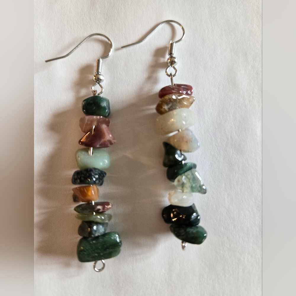 Hand Crafted Multicolored Stone Earrings